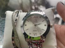 Часы женские с браслетом подарочный набор новый