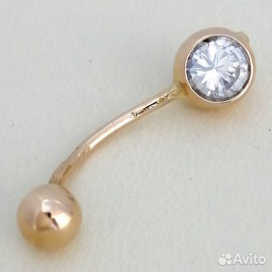 Пирсинг / 1,30г / Золото585 / фианиты круглые