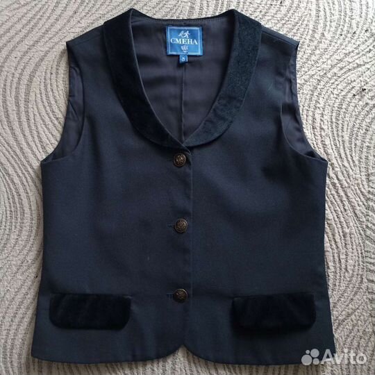 Жилет тёмно-синий на девочку р. 146-152 (тм смена)