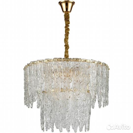 Люстра подвесная металл и стекло в спальню модерн