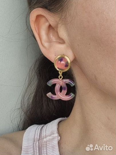 Серьги Chanel розовые
