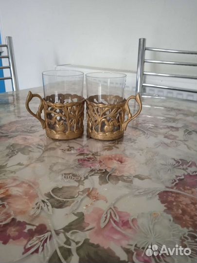 Подстаканник бронзовый