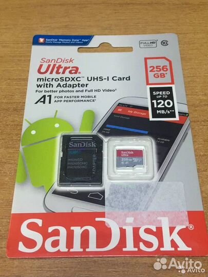 Microsdxc UHS-I U1 Sandisk Ultra 256 гб арт.59139