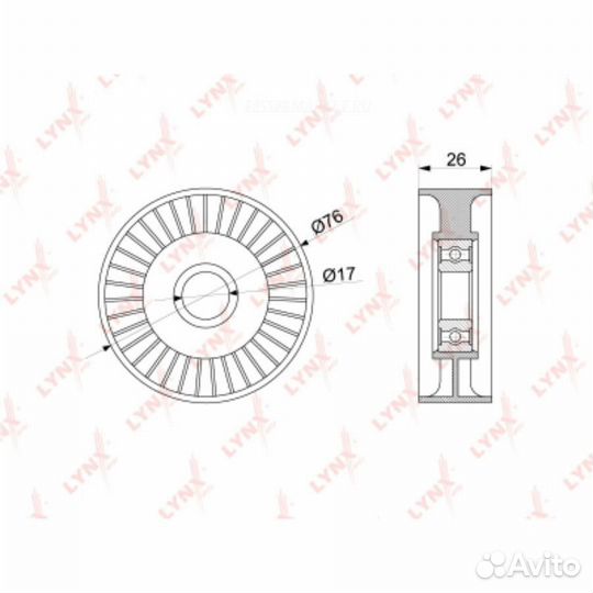 Lynxauto PB-5264 Ролик натяжной приводного ремня