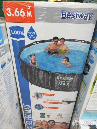 Каркасный бассейн новый 366х100 лест и фильтр