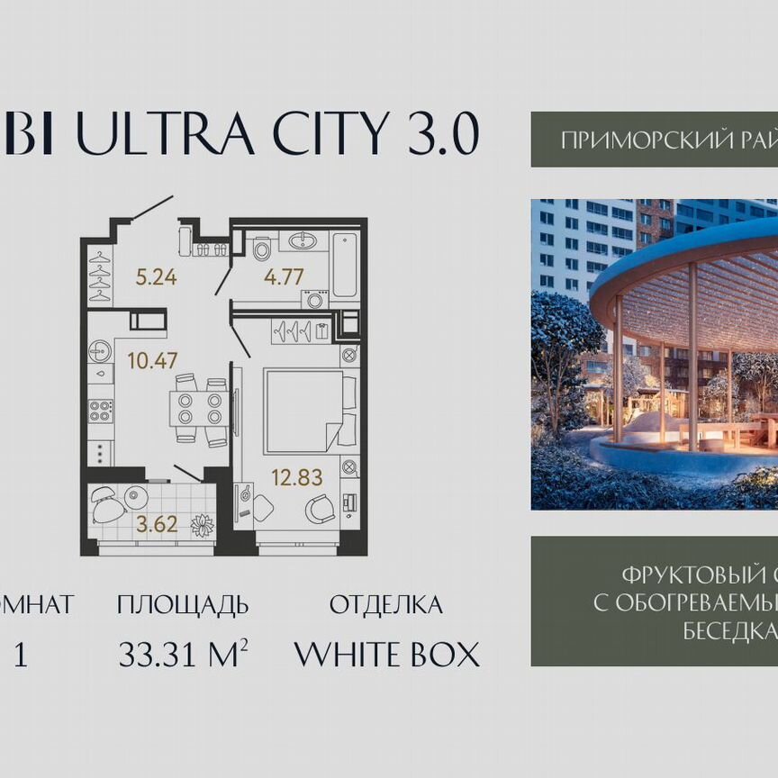 1-к. квартира, 33,3 м², 10/17 эт.