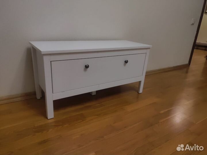 Тумба под обувь белая, скамья, аналог Икеа Хельга