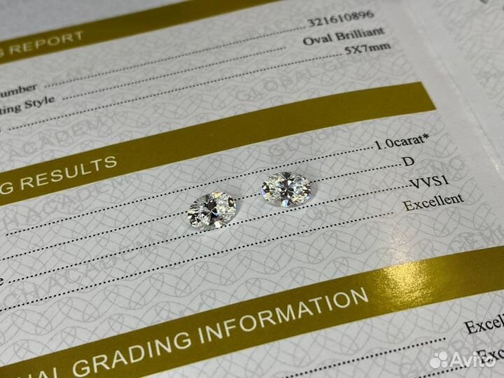 Муассанит Овал 5*7мм 1Ct