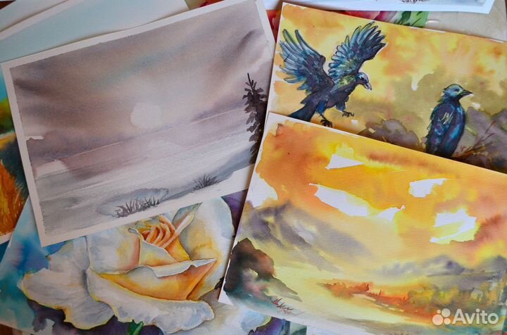 Картины акварелью разные Бесплатно