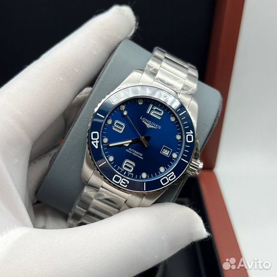 Безумно красивые часы Longines синие механика