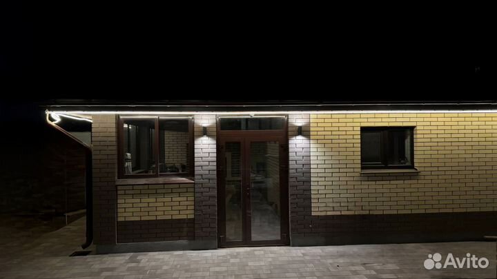 Освещение фасада,подсветка контура дома,лента LED
