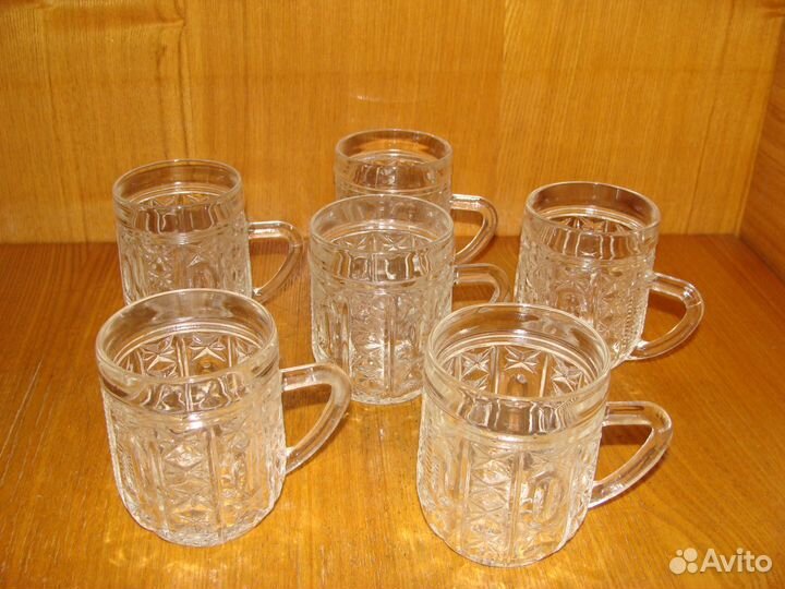 Кружки хрустальные 6 штук СССР новые