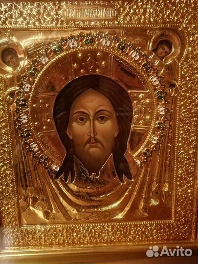 Храмовая икона. Писанная, сусальное золото