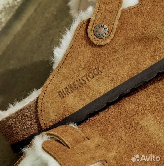 Birkenstock Boston Suede Shearling Slippers