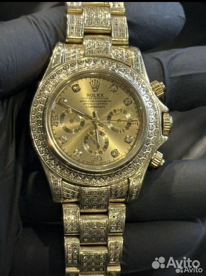 Золотые часы rolex с брильянтами