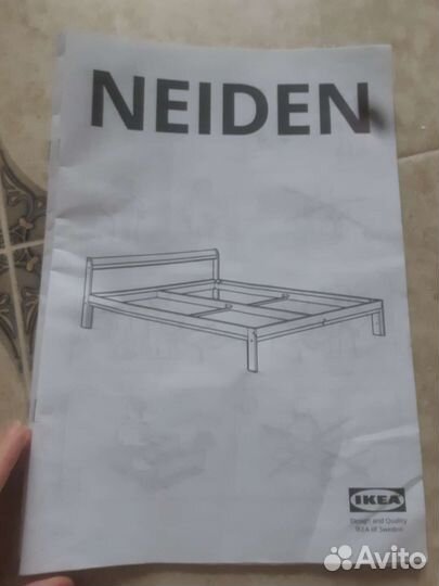 Кровать ikea+инструк из массив дерева 160 200