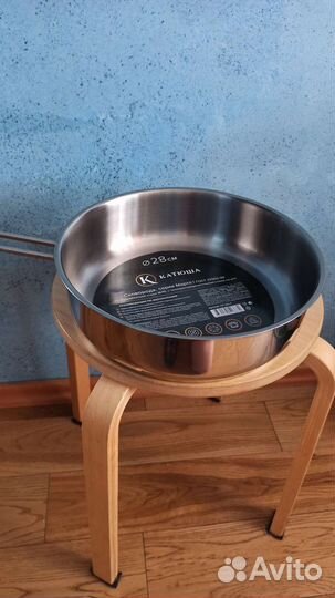 Сковорода ф28 новая полированная нержавейка