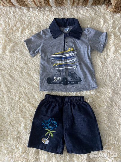 Набор джинсовых шортиков на мальчика 9 мес