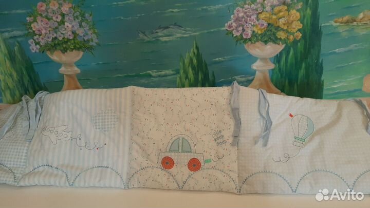 Бортик для детской кроватки мальчика