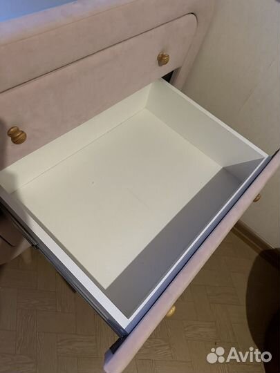 Кровать Мики с бортами(пудра ). матрац и комод ;