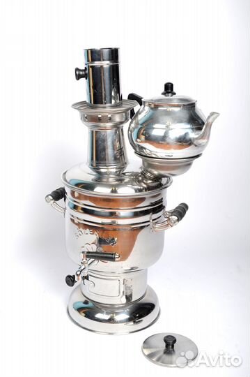 Самовар на дровах, объем 4л, чайник в комплекте