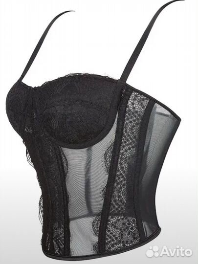 Топ корсет вечерний черный