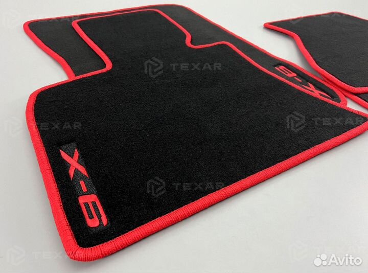 Коврики BMW X6 E71 красная окантовка