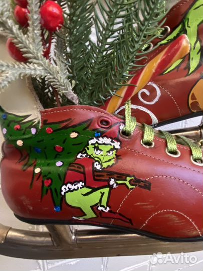 Новогоднее украшение коньки кожа
