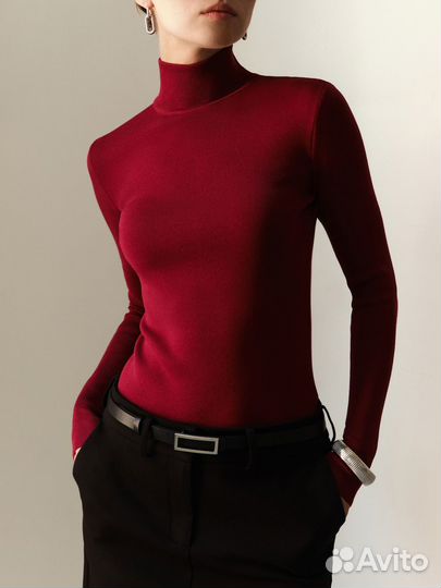 Водолазка винная бордовая М новая lichi