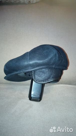 Мужская зимняя кепка из кожи