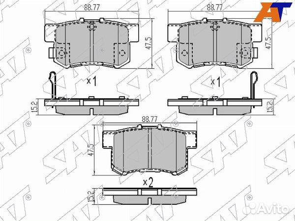 Колодки тормозные задние honda CR-V
