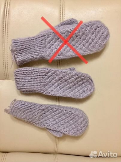 Варежки вязаные нов. (ручн. работа) на козьем пуху