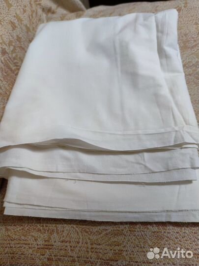 Отрез ткани белый хлопок 9.6 м2