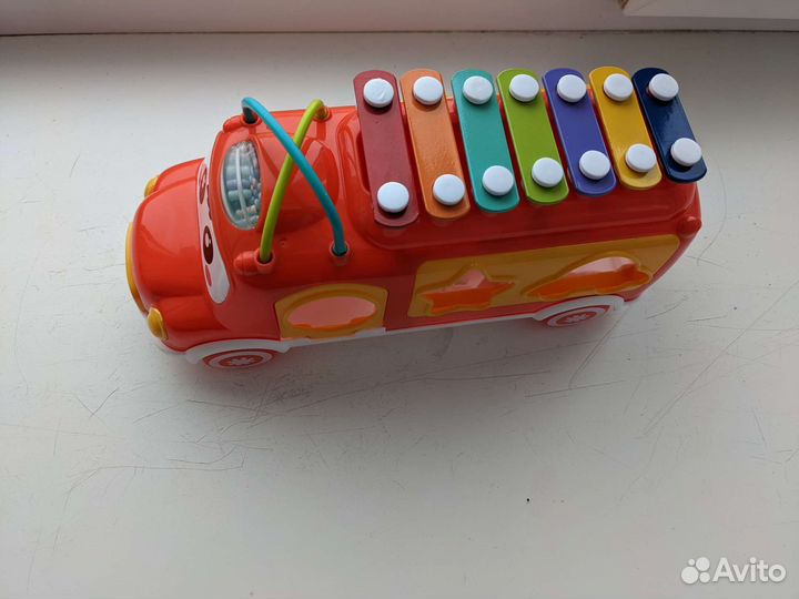 Сортер автобус с мелафоном. Развивающая игрушка