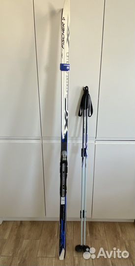 Беговые лыжи fischer, палки и ботинки новые