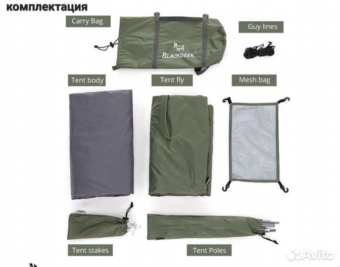 Палатка двухместная Blackdeer Archeos 2p. Новая
