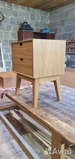 Тумбочка прикроватная из массива, скандинавский ст