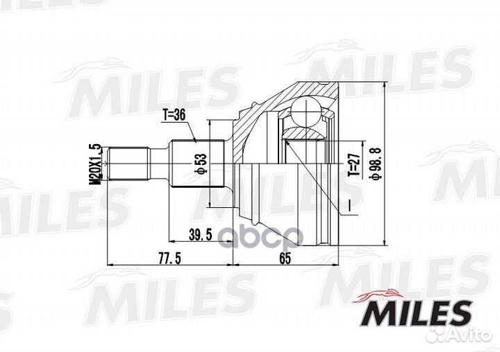 Шрус audi A3/VW G4/skoda octavia 1.8-2.8 98-05