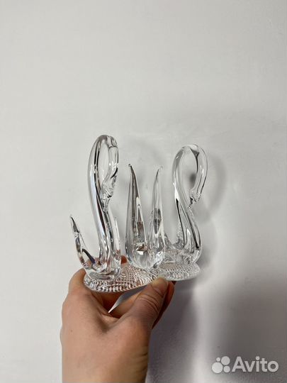 Салфетница лебеди хрусталь СССР