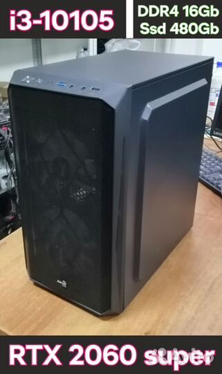 Игровой intel Core i3-10105\16Gb\480Gb\RTX 2060 su