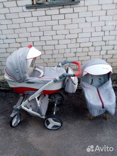 Коляска 2 в 1 adamex серая