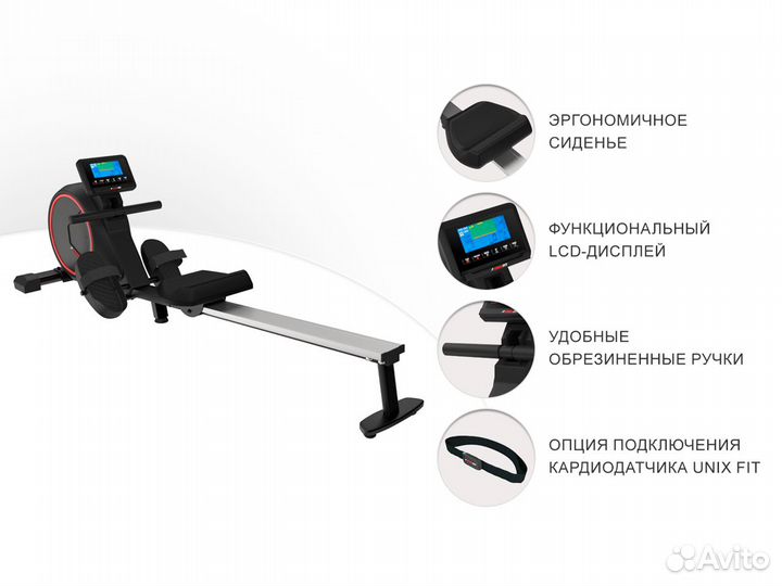 Гребной тренажер unix Fit Techno Rower 410E