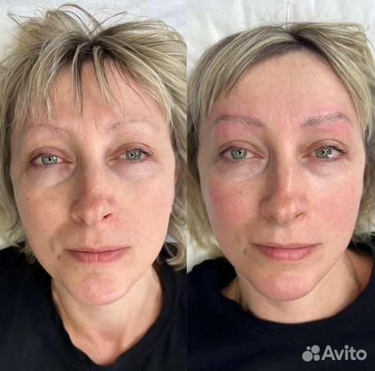 Брови в волосковой технике