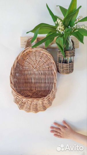 Корзина плетеная подвесная