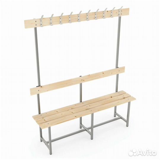 Скамья с вешалками, длина 1,5 метра