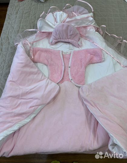 Зимний конверт на выписку для девочки