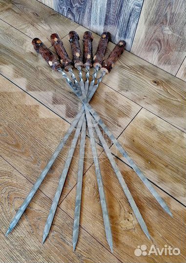 Шампура оригинальные подарочные ручка дерево