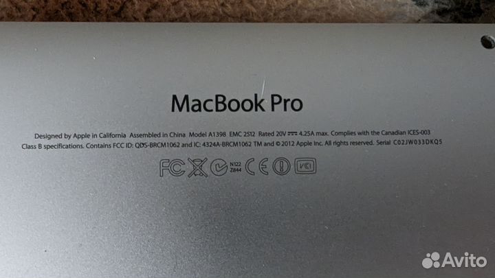Macbook pro 15 mid 2012 на запчасти