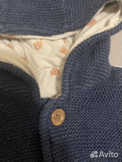 Курточка вязаная с подкладкой детская 68