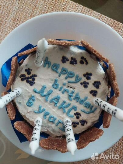 Торт для собак косточка